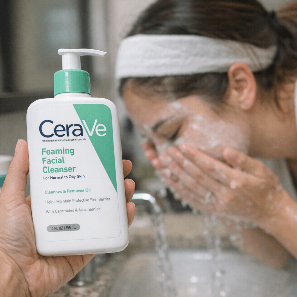 cleansers - CeraVe Foaming Facial Cleanser ($16)