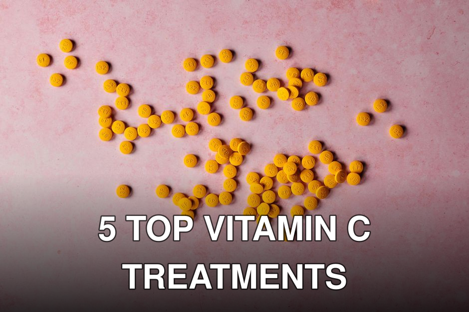 Flat lay of yellow pills scattered on a pink surface, ideal for healthcare themes.