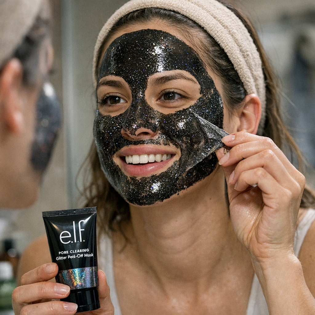 clay - e.l.f.’s Pore Clearing Glitter Peel-Off Mask — Fun