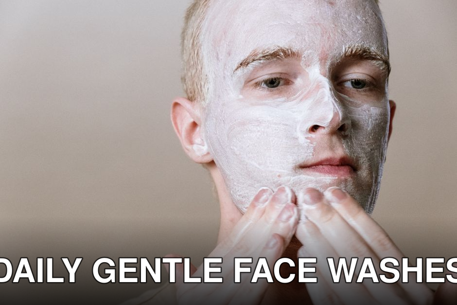 Close-up of a man applying facial cleanser for a refreshing skincare routine, focusing on self-care and health.