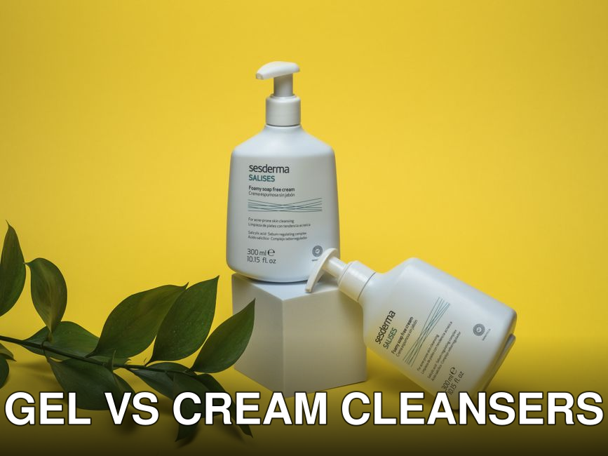 Sesderma Foamy Cream Soap displayed with modern design on bold yellow backdrop.