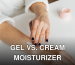 A woman applying moisturizer to her arm, showcasing skincare routine.