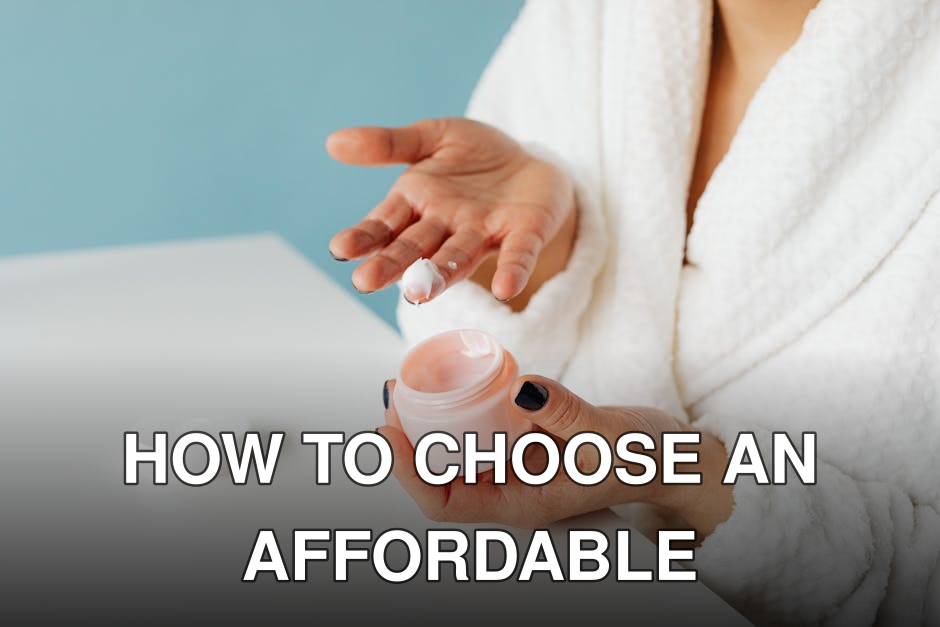 A woman in robe applying skincare cream from an open jar, highlighting moisturizing routine.