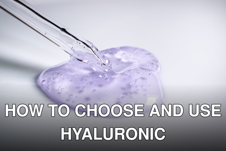 A pipette dispensing clear purple cosmetic gel onto a smooth surface.