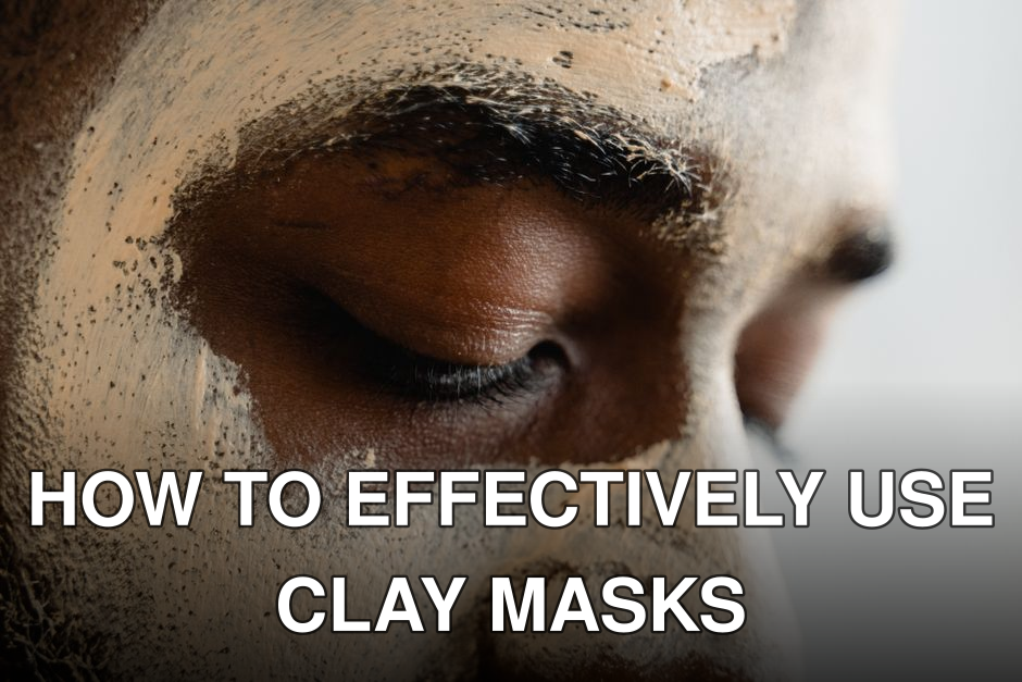 Close-up of a person applying facial clay mask for skincare routine.