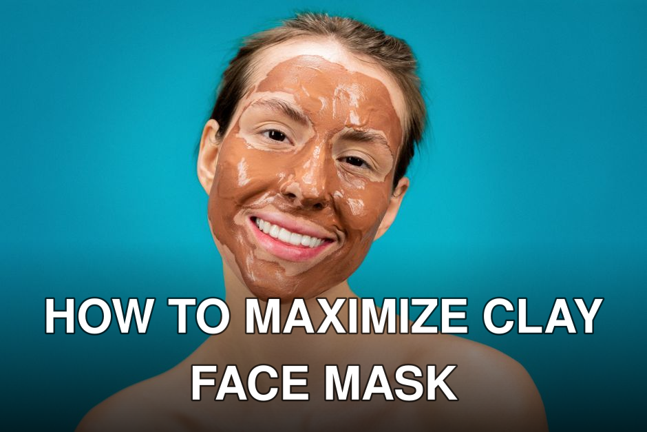 A woman smiles while wearing a moisturizing clay mud mask, enhancing facial care.