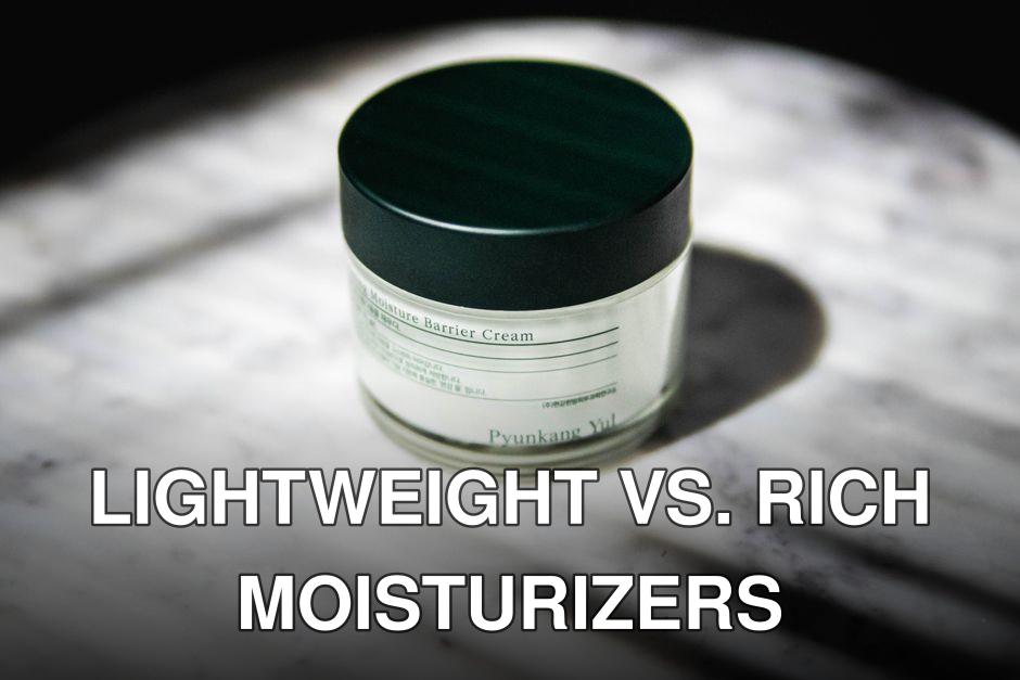 Close-up of a moisture barrier cream jar with stylish packaging on marble.
