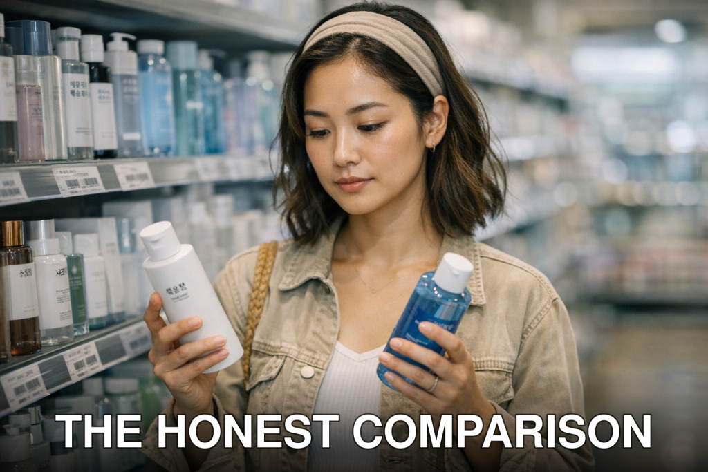The Honest Comparison: Korean Skincare Routines vs Drugstore Products for Beginners with Combination Skin - featured ima