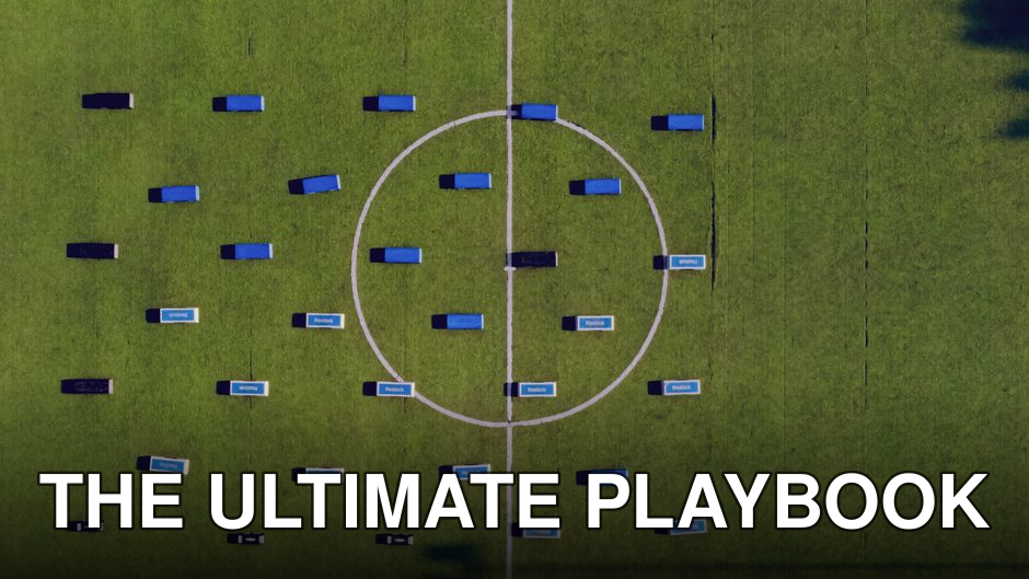 Top-down view of football field setup with benches. Abuja, Nigeria.