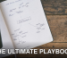 Notebook displaying a hand-drawn mind map on a wooden table, top view.