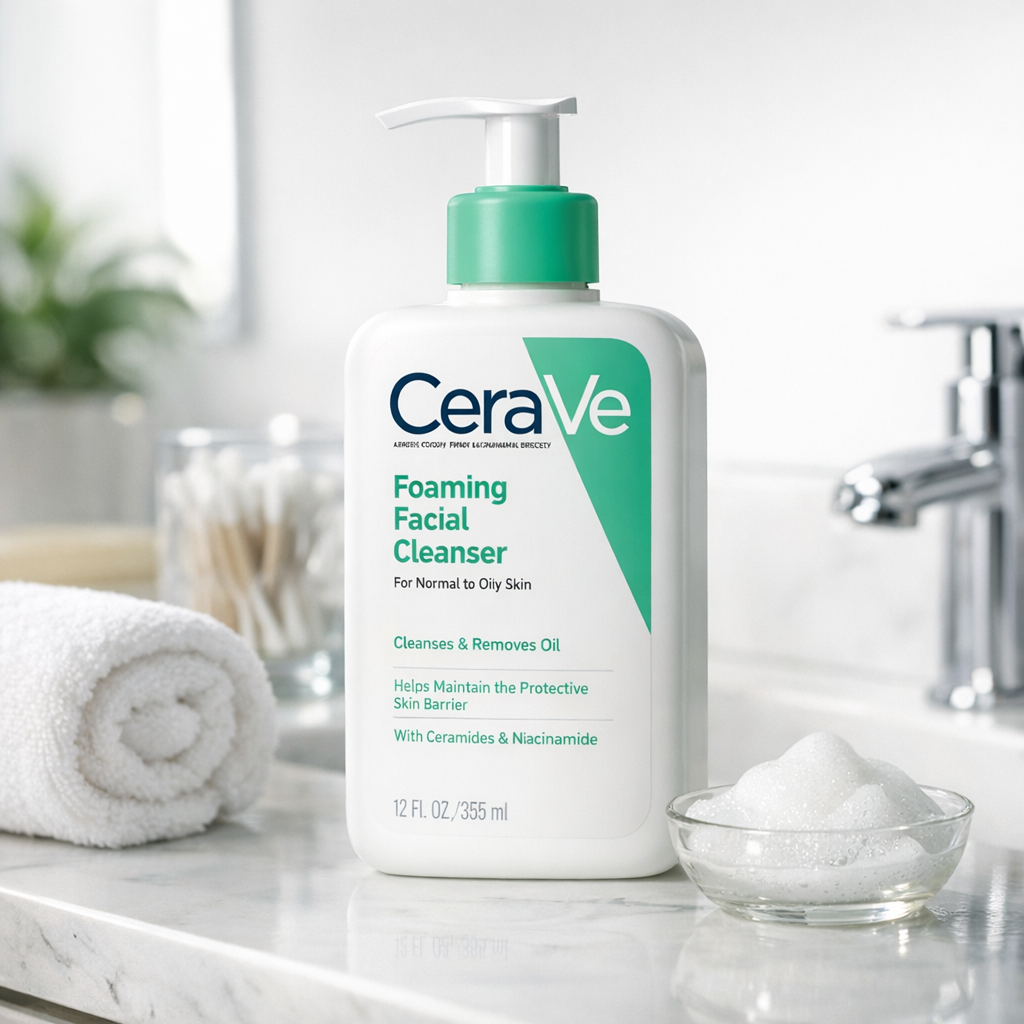 cleansers - CeraVe Foaming Facial Cleanser ($14)