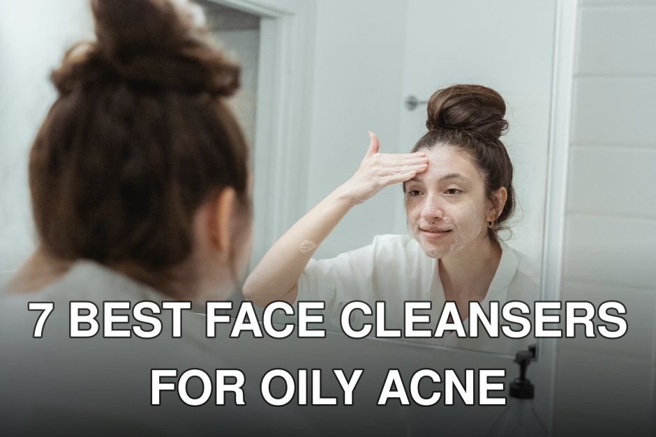 Young woman applying facial cream while looking at her reflection in the bathroom mirror.