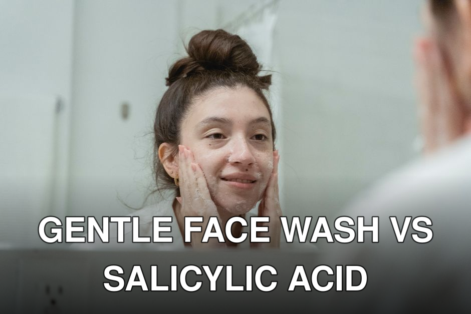 A woman smiling as she applies facial cream in front of a bathroom mirror, enhancing skincare routine.