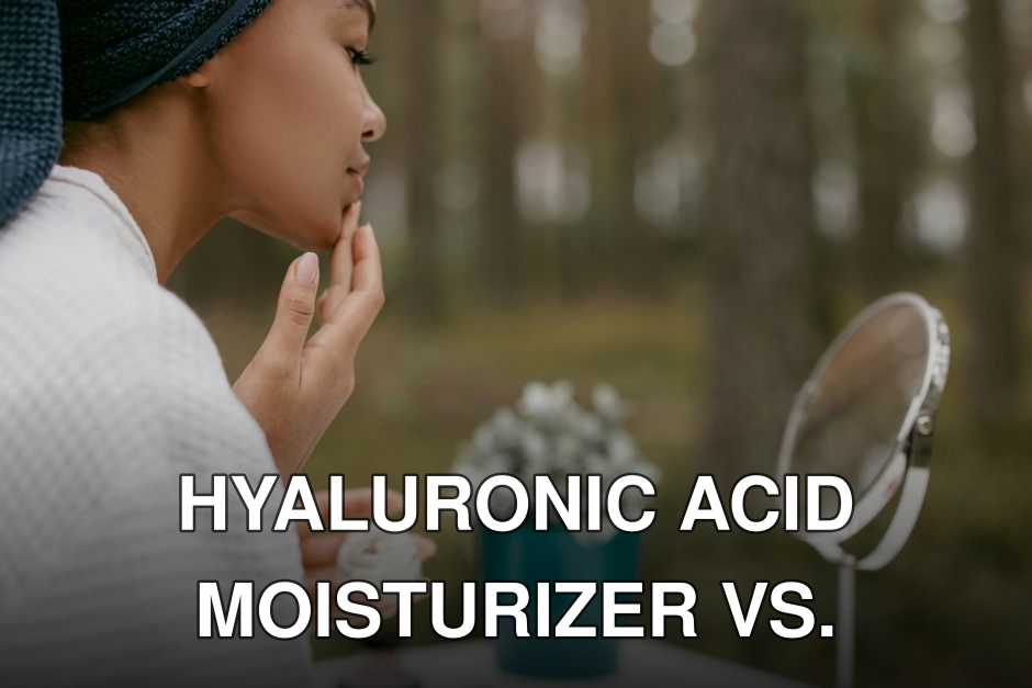 Woman enjoying skincare routine in serene forest setting. Self-care, beauty, and relaxation outdoors.