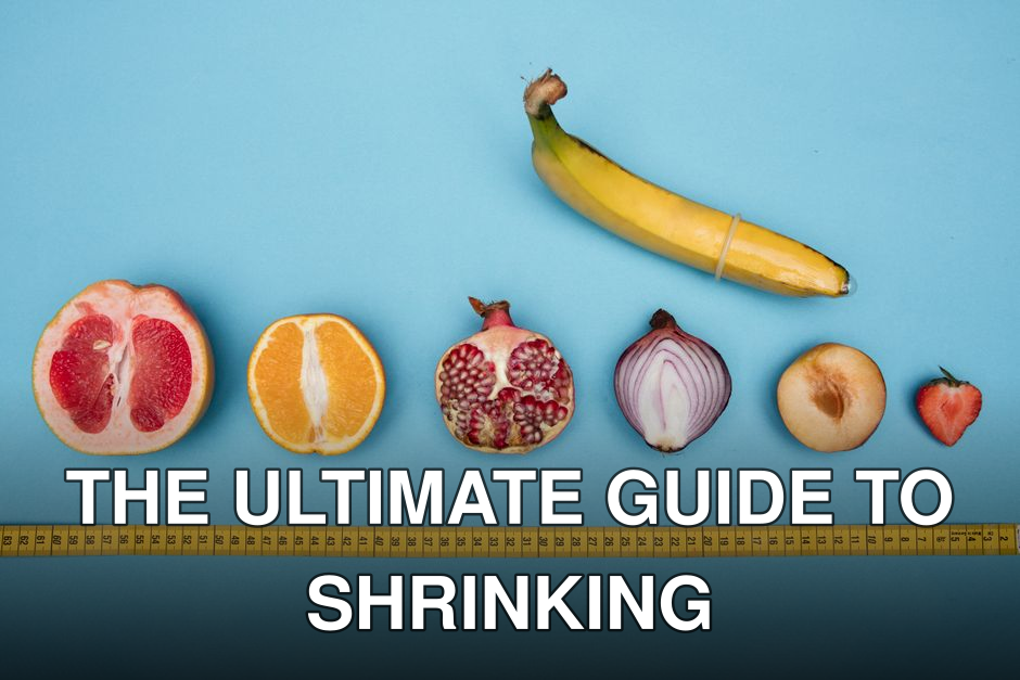 Humorous arrangement of fruits and a banana with condom on blue background.