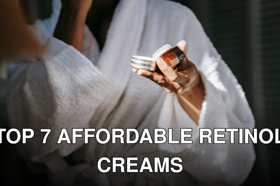 Crop anonymous ethnic female in bathrobe applying moisturizing cream on face while reflecting in mirror in house